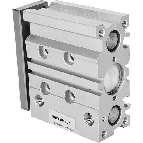 MGPM20X30 3-Stangen-Doppelwirkungs-Luftzylinder, pneumatischer Zylinder aus Aluminiumlegierung, 20 mm Bohrung (1/5)