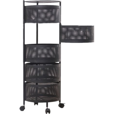 Meuble de rangement rotatif 5 étages, grande capacité, étagères rondes amovibles pour cuisine (1/3)