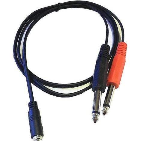 Câble adaptateur répartiteur audio femelle 3,5 mm vers double mâle 6,5 mm, adapté aux tables de mixage et aux amplificateurs. (1/5)
