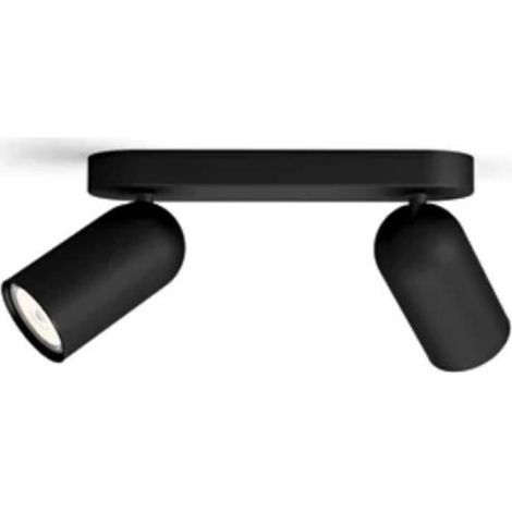 Philips consumer pongee 2-licht-strahler 2xgu10 ip20 schwarz - 5058230pn