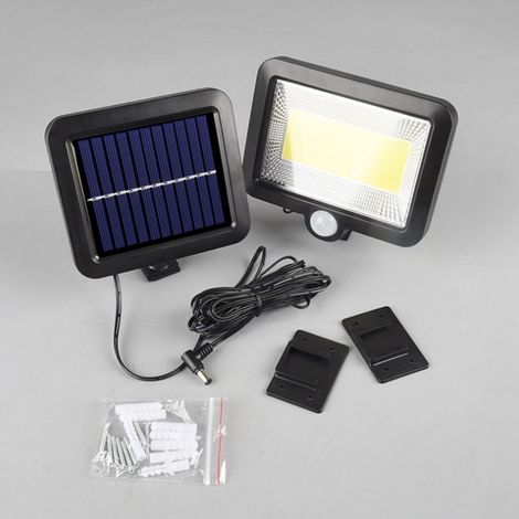 Lampe Solaire Extérieur, Lumière Solaire, avec Telecommande, Détecteur de Mouvement étanche, 100 LED Lampe Solaire Extérieur Puissante Étanche IPX65 pour Garage, Portail, Jardin