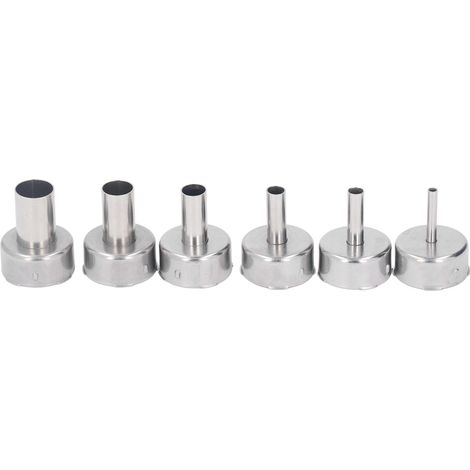 6 Embouts de Pistolet à Air Chaud en Acier Inoxydable, Kit d'Accessoires pour Station de Soudage (1/5)