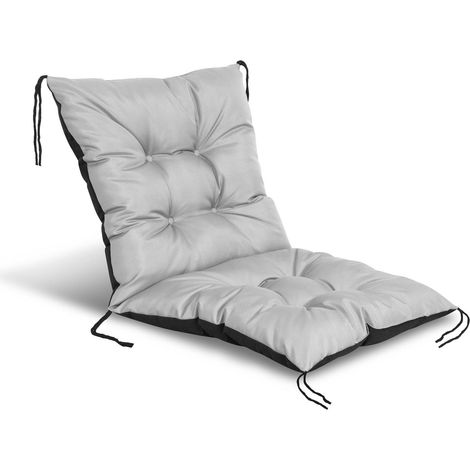 Cuscino da giardino 50x50x50 cm per sedia, impermeabile, grigio chiaro (1/4)