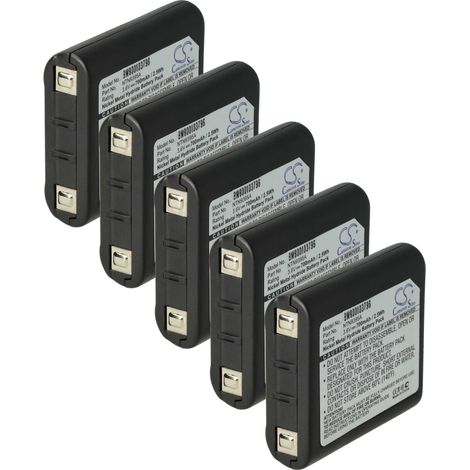 vhbw 5x Batterie compatible avec Motorola Talkabout T5025, T5022, T5200, T5320, T5100, T5330, T5000, T5300 radio talkie-walkie (700mAh, 3,6V, NiMH)