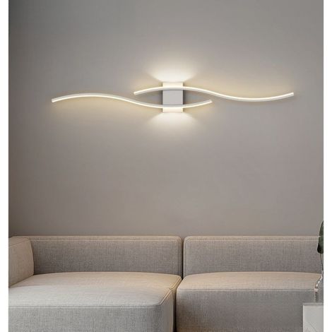 Blanc Applique Murale IntéRieure,100Cm Lignes Simples Lampe Murale Led Dimmable,Luminaires IntéRieur Applique Pour Chambre Salon Couloirs Escalier Alle à Manger,3000-6000K Appliques [Classe énergétiqu