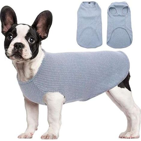 Hundebekleidung, T-Shirt-Pullover, luftig, leicht, weich, blau, Größe L