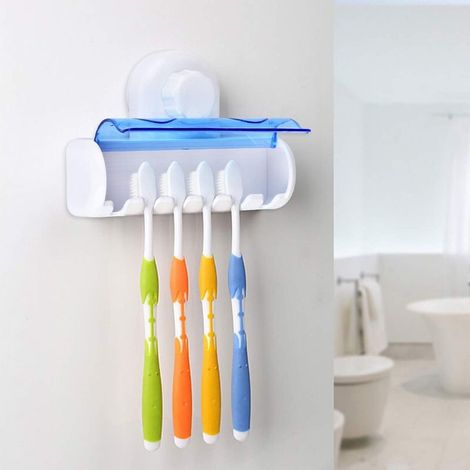 Porte-brosse à dents à ventouse en plastique, adapté à la salle de bain-Fei Yu (1/5)