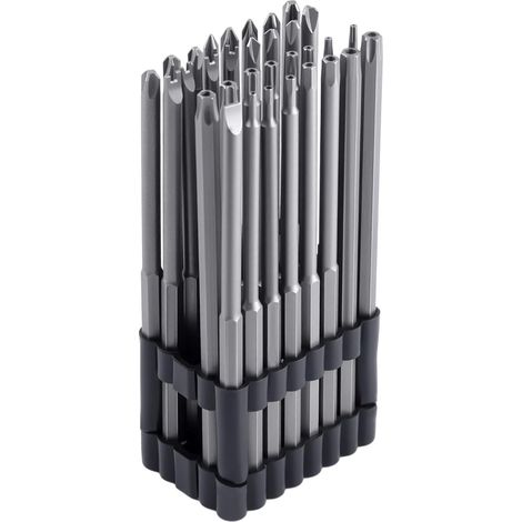 Set mit 32 extra langen Sicherheitsschraubendreherbits – geeignet für manipulationssichere Torx- und Tri-Wing-Schrauben 15 cm Torx-Bit-Set 40CR-V 6,35 mm magnetische Sechskantschaft-Schraubendreherb (1/5)