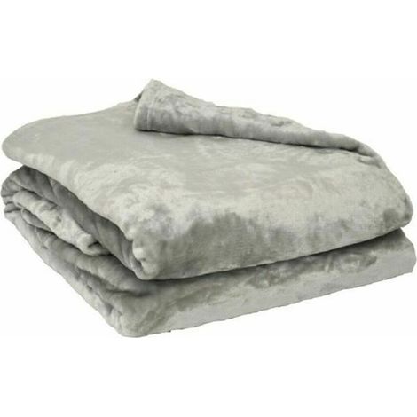 Couverture microflanelle 180x220 cm perle