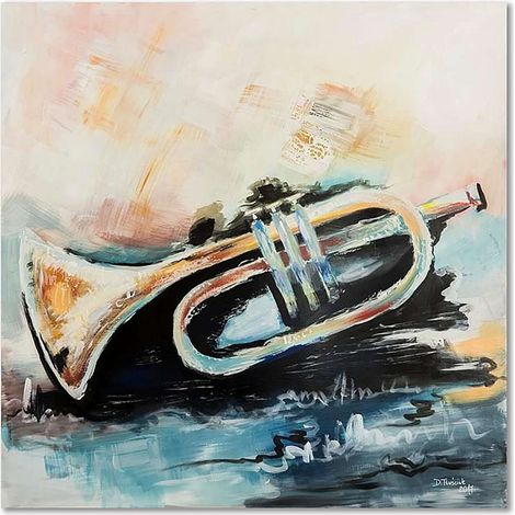 Tableau trompette - 40 x 40 cm