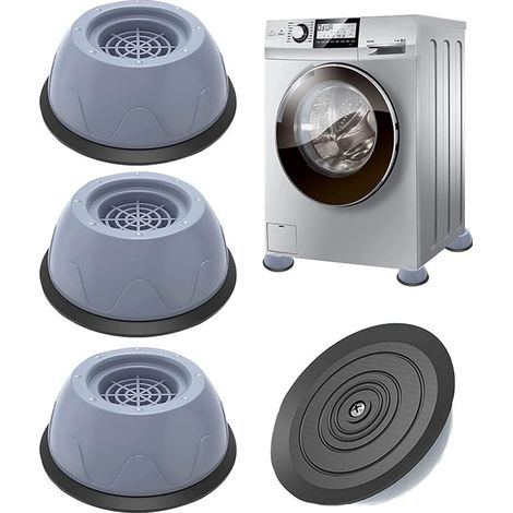 Lot de 4 pieds anti-vibrations pour machine à laver, patins universels anti-bruit (1/5)