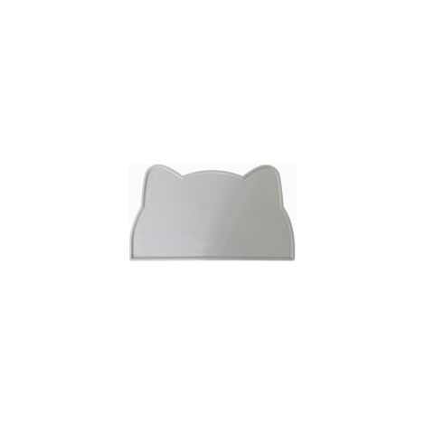 Tapis en silicone pour gamelle de chien/chat, motif tête de chat, gris. (1/5)