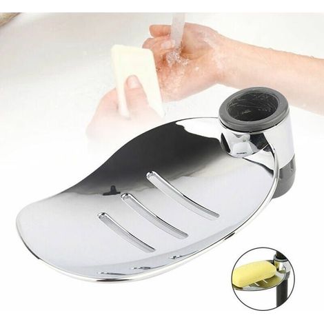 Porte-savon - KZQ - Réglable - Chrome - Plastique ABS - Design Feuille