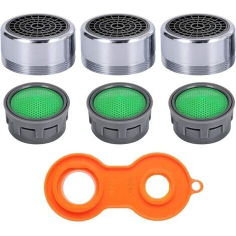 M24 Faucet Aerator, Pack of 6 Water-Saving Faucet Aerators with ABS Filter, Faucet Filter for Bathroom and Kitchen Sink (1/5)