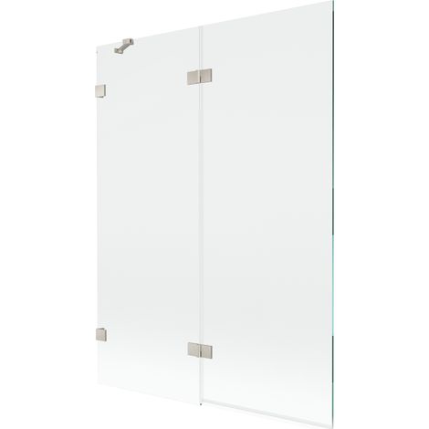Mexen Lunar paroi de baignoire à 2 volets gauche 130 x 150 cm, transparent, nickel brossé - 897-130-100-97-00-L (1/5)
