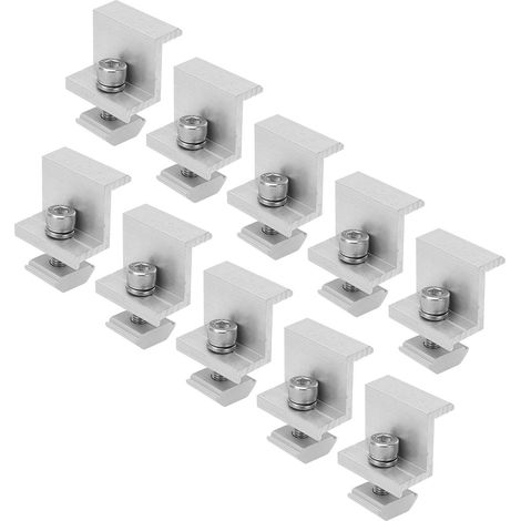 PV-Seitenmontageklemmen, 10 Stück aus einfach zu montierender Aluminiumlegierung, glänzende Oberfläche, Z-förmige Solarmontagehalterungen für die Panelinstallation (40 mm)