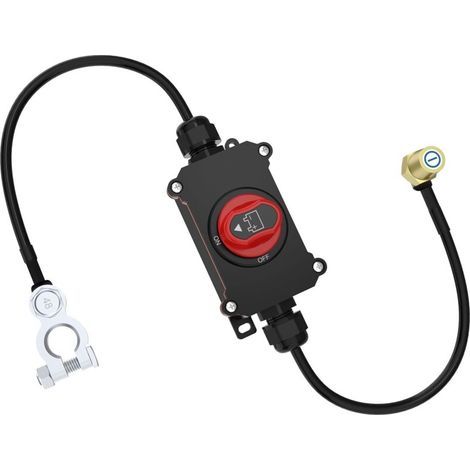 Oberer Batterietrennschalter, wasserdichter Batterietrennschalter mit 12-48V-Kabel, robust, für Auto, Wohnmobil, Boot und Fahrzeug (Ein/Aus)