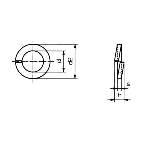TOOLCRAFT B5 D127:A2K 188667 Rondelle Grower Ø intérieur: 5.1 mm M5 DIN 127 Acier à ressort 100 pc(s) S59382 (1/2)