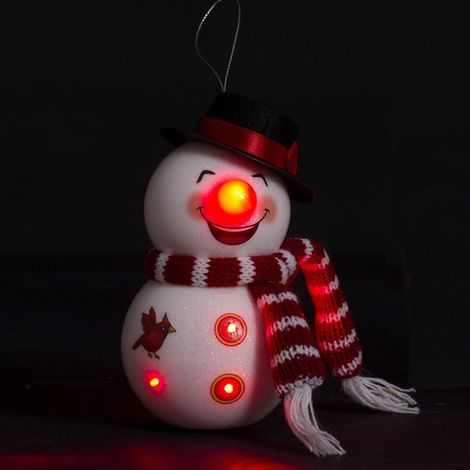 Sujet de Noël "Bonhomme de Neige" 14cm Blanc