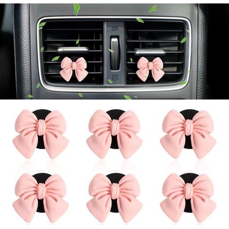 Decorazione per interni auto con fiocco rosa - 6 diffusori di oli essenziali per aromaterapia per auto da ragazza (1/5)