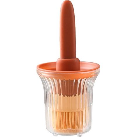 Bouteille d'huile d'olive avec pinceau en silicone - Distributeur d'huile alimentaire pour la cuisine - Flacon distributeur d'huile alimentaire 2 en 1 avec pinceau de cuisson en silicone - Réservoir (1/5)