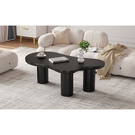 Wolken-Couchtisch 107 x 66 x 40,5 cm aus MDF und PVC, Schwarz, Filzgleiter – MEUBLIV (1/5)