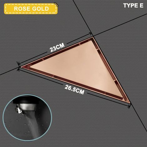 (Triangle Type E)Floor Drain Brushed Rose Gold Anti-Odor Valve Cover Shower Trap Drains for Kitchen Bathroom Laundry Room Bathroom Accessories (1/4)