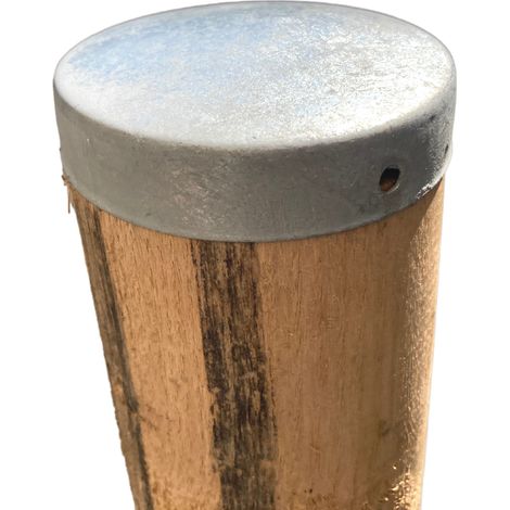 Winox – Chapeau rond galvanisé pour poteau Ø10 cm – Acier galvanisé à chaud – 2 trous Ø5 mm – Accessoire extérieur durable
