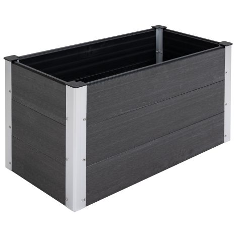 Hochbeet Wetterfester Pflanzkasten aus WPC + Aluminium, ohne Boden, Grau, 100x50x50cm 
On-Site