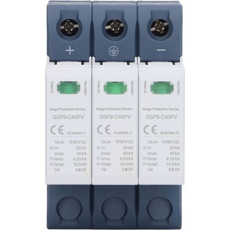 Protecteur photovoltaïque de basse tension de bâti de rail DIN de dispositif de protection contre les surtensions de 40KA 3P 1500VDC (1/5)