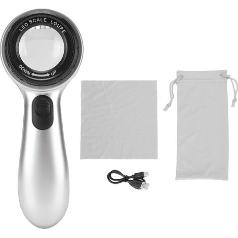 Loupe à main 30X, loupe Rechargeable éclairée par LED pour l'inspection de la calligraphie des bijoux, 4 Modes d'éclairage (1/5)