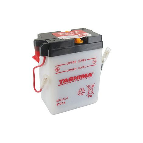 Batteria al Piombo Tashima 6V, 2A. L: 70, P: 47, H: 96mm, + a Destra Per Scooter, Moto. (consegnata Senza Acido). - Batteria da Installare