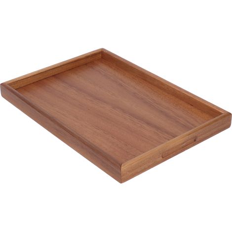 Plateau de service à thé en bambou, plateau décoratif rectangulaire multifonctionnel en bambou pour salle de bain, idéal pour les hôtels, la maison et les chambres d'hôtel. (1/5)
