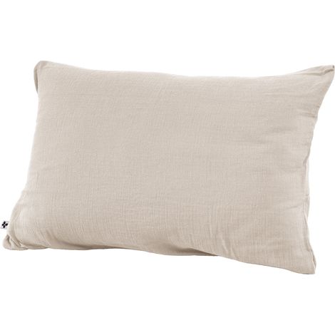Taie d'oreiller Gaze de coton 50 x 70 cm GAIA coloris Beige Pampa (1/5)