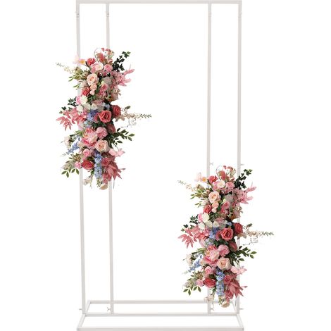 2x1 M Blanc Arche de Mariage en Métal, Support de Fleurs Ballon Arche, pour Décoratif de Mariage, Fêtes, Anniversaire (1/5)