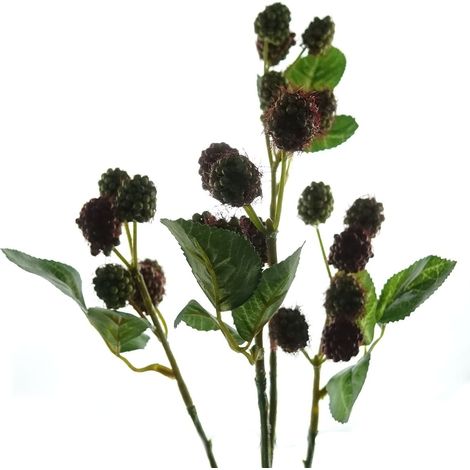 Kunstblume Himbeerzweig grün-rot 68 cm