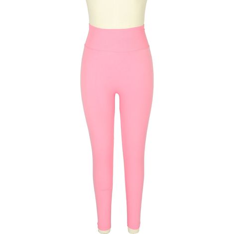 Legging sport taille haute effet liftant fessier, séchage rapide, élastique, rose, taille L. (1/5)