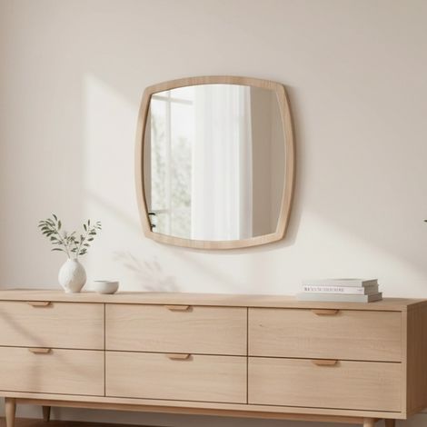 Specchiera di Design Anders 70x80 cm con Cornice Olmo  Specchio da Parete Rettangolare Moderno (1/5)
