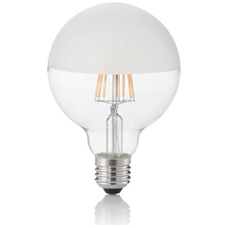 LAMPADINA ATTACCO E27 IN VETRO GLOBO BIANCA SATINATA MEZZA 8 W 1100 lm 3000 K D095 (1/2)