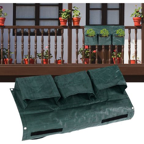 Doppelseitige Pflanzsäcke für Balkongeländer, atmungsaktive, mehrteilige Wandpflanzsäcke für Gartenzäune (1/5)