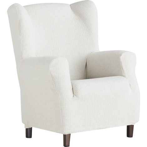 Housse de Fauteuil Chenille/Acrylique/Polyester/Coton/Elastomère Ecru 37 x 9 x 29 cm (1/4)