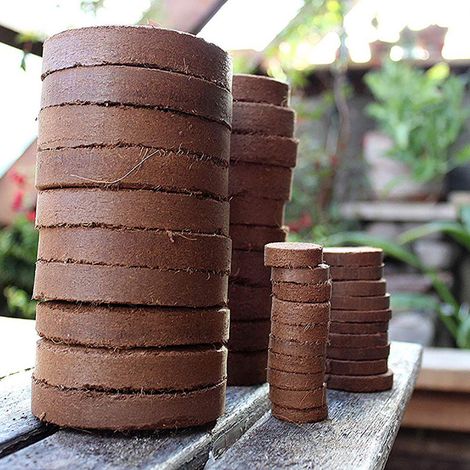 Coco Coir Compressé, 10 Pièces, 100% Fibre de Coco Naturelle, 30x10mm/50x15mm/60x25mm/80x20mm (1/5)