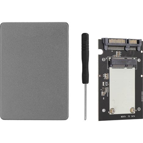 Boîtier adaptateur SSD en alliage d'aluminium 6Gbps, ultra-mince, carte adaptatrice MSATA vers SATA3.0 pour disque dur, transmission rapide des données, gris. (1/5)