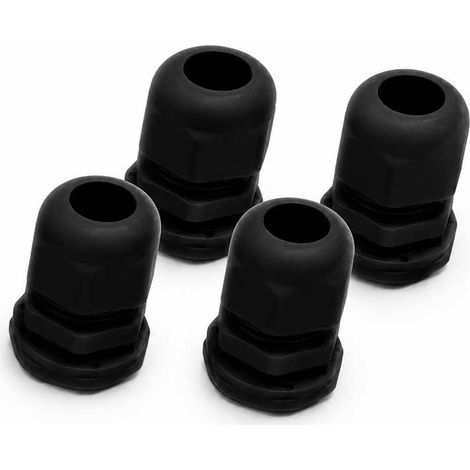 Blugy PG13 Kabel-Durchgangsausgang für Ø 7-12 mm Kabel, schwarz, 4 Einheiten, Wohnwagen, Wohnmobil, Vanlife