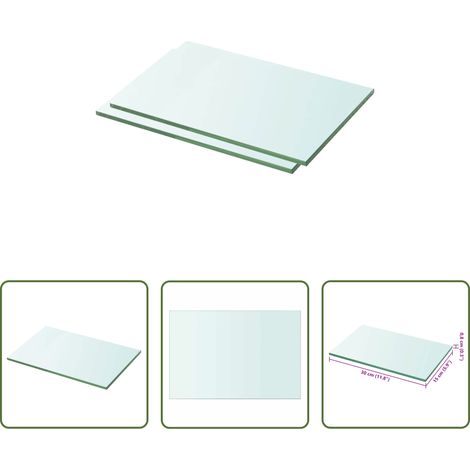 Wandregal - Regalböden 2 Stk. Glas Transparent 30x15 cm (1/5)