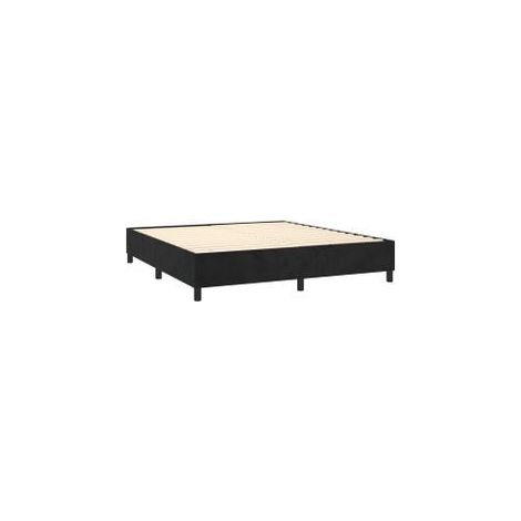 Cadre de lit 35cm en velours sur pieds Sloka - Élégance et confort-Noir-160x200 (1/5)