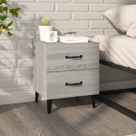 vidaXL Mesita de noche gris sonoma 40x35x47,5 cm (1/5)