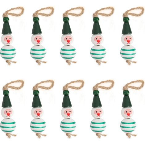 10 bunte Schneemann-Weihnachtsbaumkugeln – Baumschmuck mit grünen Kugeln für Zuhause (1/5)