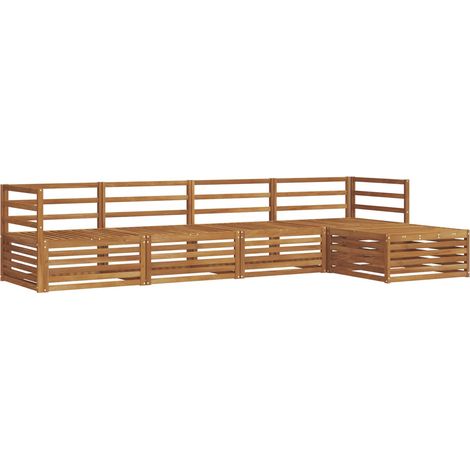 Set di divani da esterno 5 pz Naturale Legno di Acacia Massello vidaXL (1/5)