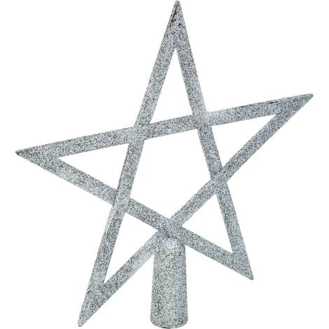 Crest Star Silver Glitter 20 cm -